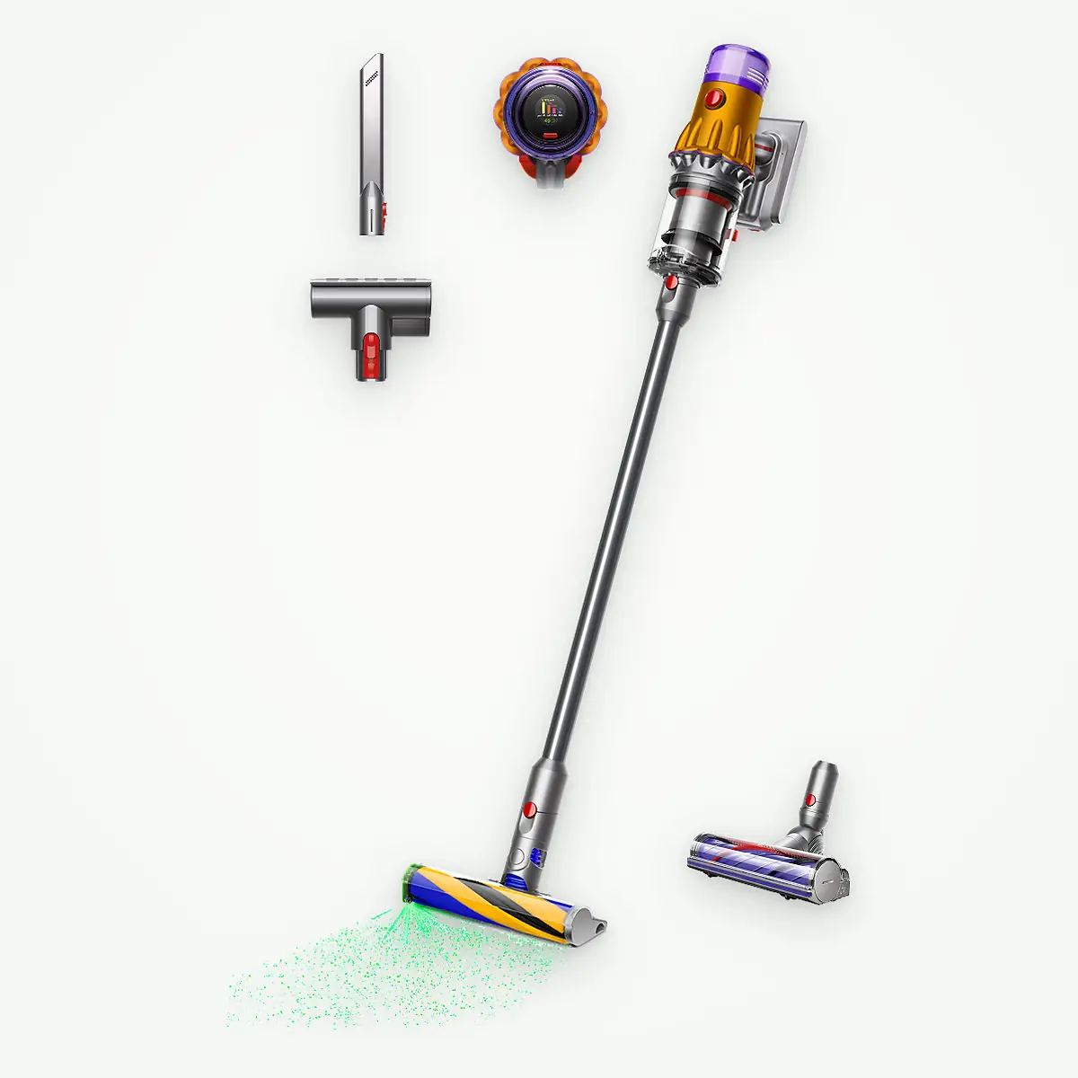 Dyson V12 Detect Slim aspirapolvere senza filo Giallo/Nichel