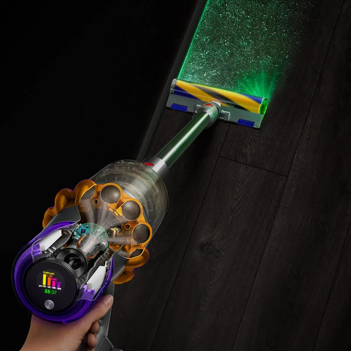 Dyson V15 Detect Absolute aspirapolvere senza filo Giallo/Nichel — foto 8